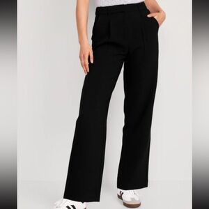 Old Navy Black Taylor Wide Leg Trouser Pants Elastic Waist  Sz Small